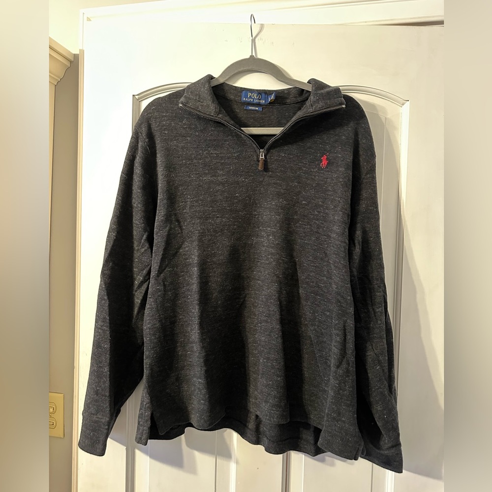 Polo Ralph Lauren Estate Rib Quarter Zip Sweater Men’s Large Dark Grey